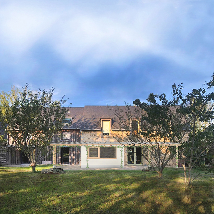 2023. Extension d'une maison - terrasse couverte et cuisine avec vue sur le verger - Riec-sur-Belon (29).jpg